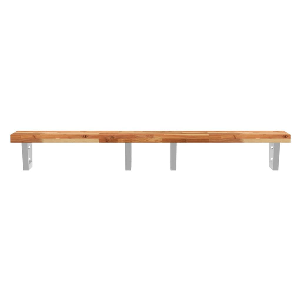 Basin Shelf Wall Mounted Steel and Solid Wood Acacia