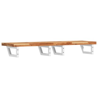 Basin Shelf Wall Mounted Steel and Solid Wood Acacia