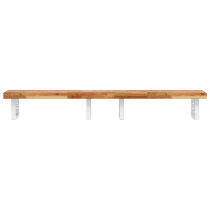 Basin Shelf Wall Mounted Steel and Solid Wood Acacia