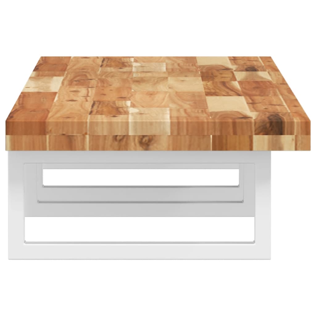 Basin Shelf Wall Mounted Steel and Solid Wood Acacia