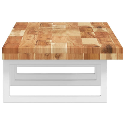 Basin Shelf Wall Mounted Steel and Solid Wood Acacia