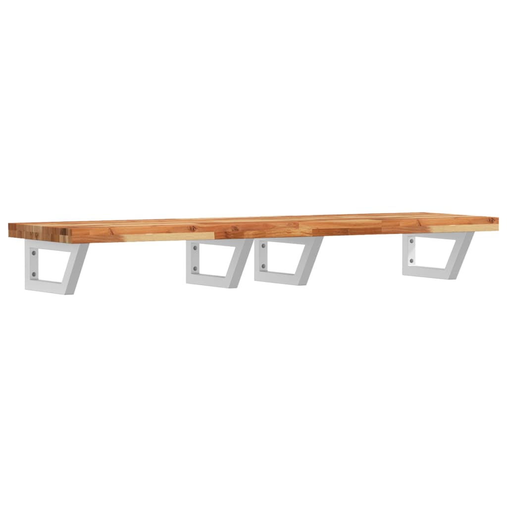 Basin Shelf Wall Mounted Steel and Solid Wood Acacia