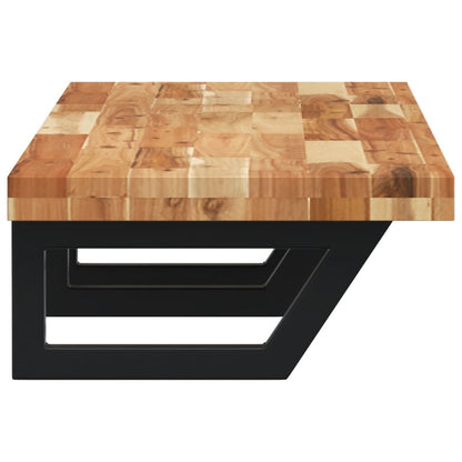 Basin Shelf Wall Mounted Steel and Solid Wood Acacia