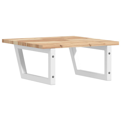 Basin Shelf Wall Mounted Steel and Solid Wood Acacia