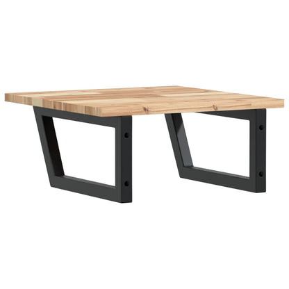 Basin Shelf Wall Mounted Steel and Solid Wood Acacia