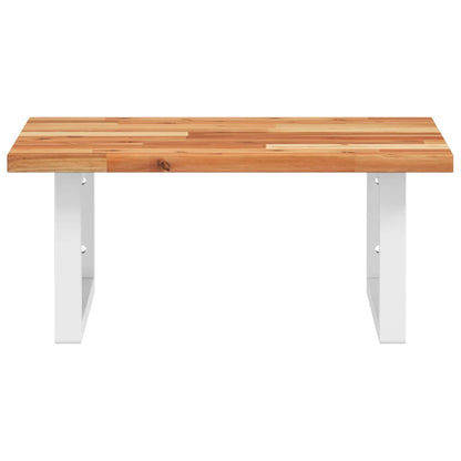 Basin Shelf Wall Mounted Steel and Solid Wood Acacia