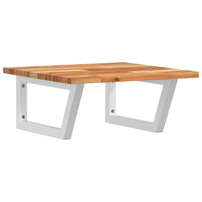 Basin Shelf Wall Mounted Steel and Solid Wood Acacia