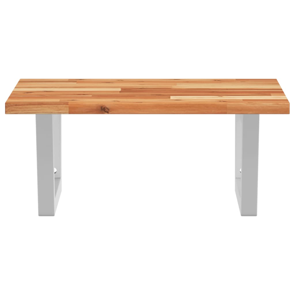 Basin Shelf Wall Mounted Steel and Solid Wood Acacia