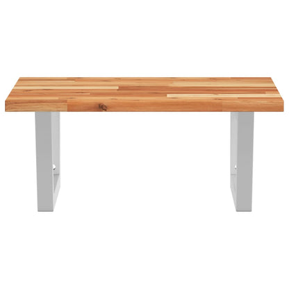 Basin Shelf Wall Mounted Steel and Solid Wood Acacia