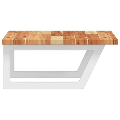 Basin Shelf Wall Mounted Steel and Solid Wood Acacia