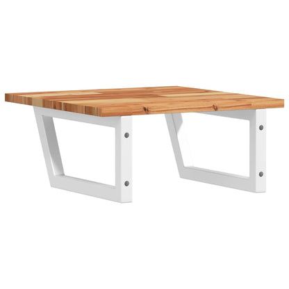 Basin Shelf Wall Mounted Steel and Solid Wood Acacia