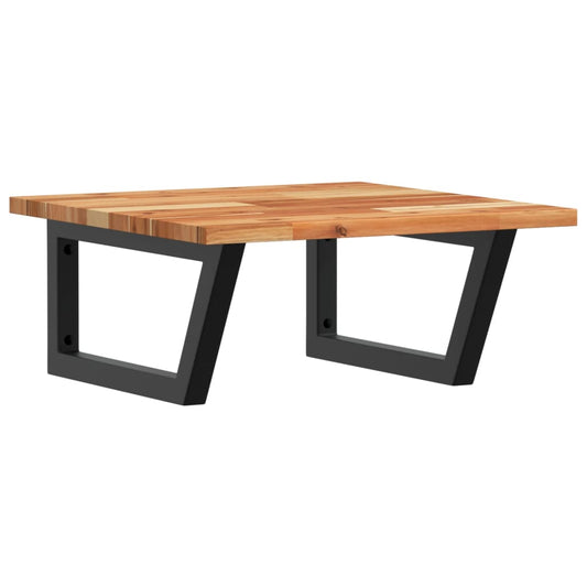 Basin Shelf Wall Mounted Steel and Solid Wood Acacia