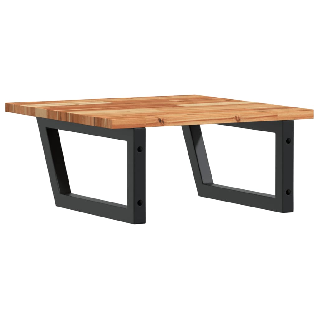 Basin Shelf Wall Mounted Steel and Solid Wood Acacia