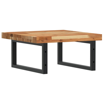 Basin Shelf Wall Mounted Steel and Solid Wood Acacia