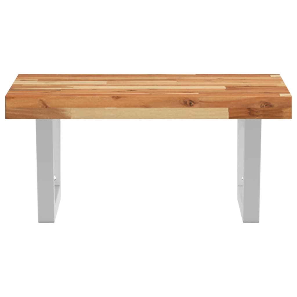 Basin Shelf Wall Mounted Steel and Solid Wood Acacia