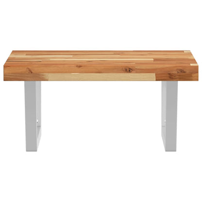 Basin Shelf Wall Mounted Steel and Solid Wood Acacia