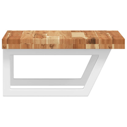 Basin Shelf Wall Mounted Steel and Solid Wood Acacia