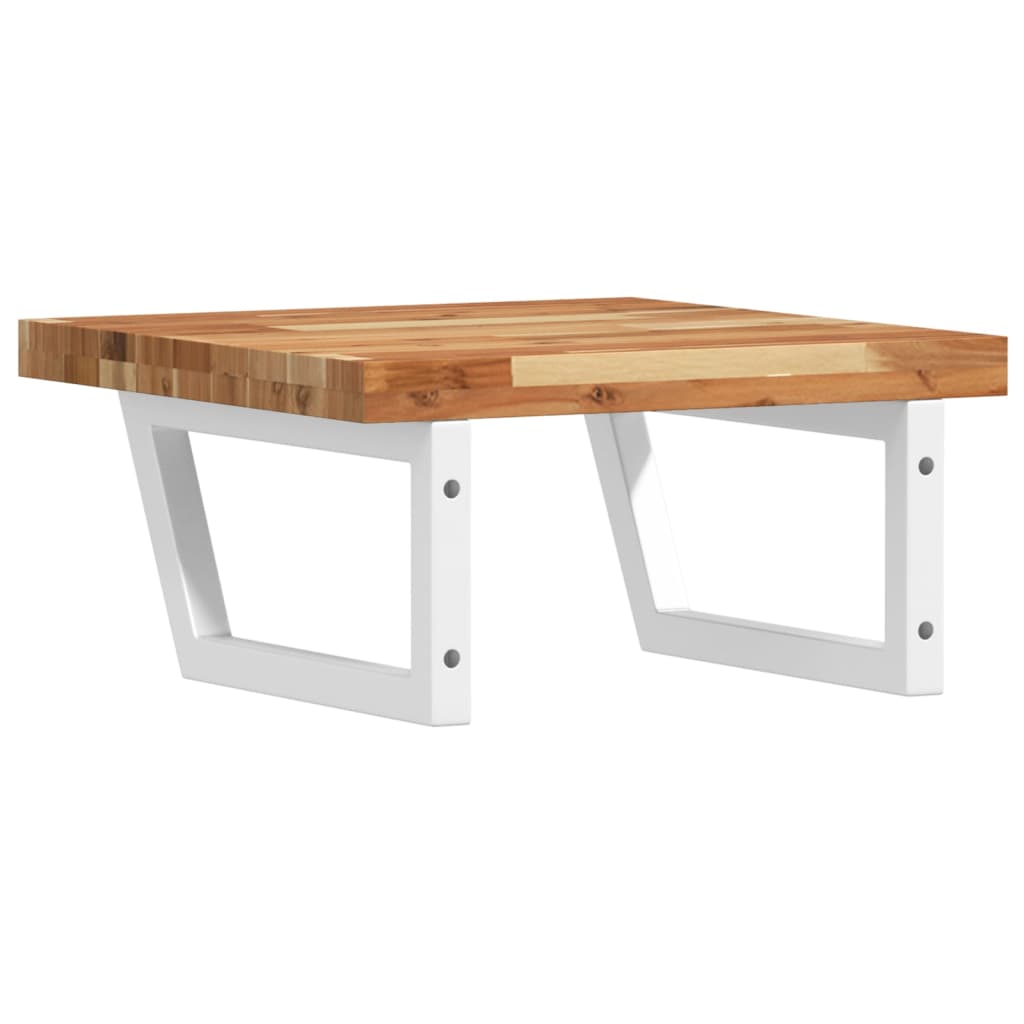 Basin Shelf Wall Mounted Steel and Solid Wood Acacia