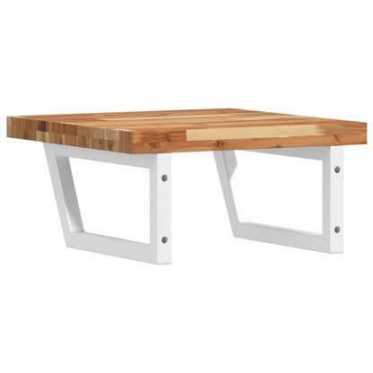 Basin Shelf Wall Mounted Steel and Solid Wood Acacia