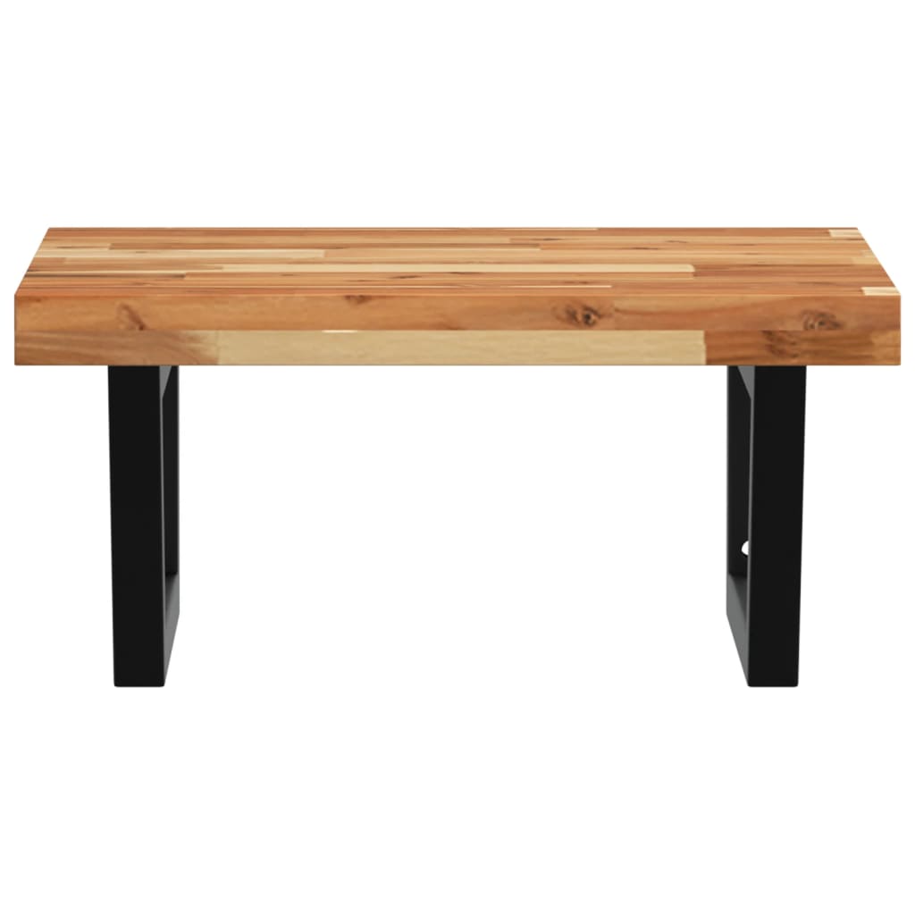 Basin Shelf Wall Mounted Steel and Solid Wood Acacia