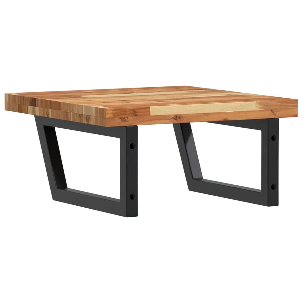 Basin Shelf Wall Mounted Steel and Solid Wood Acacia