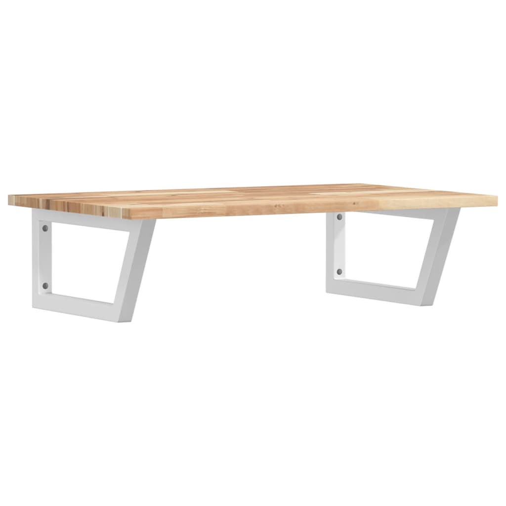 Basin Shelf Wall Mounted Steel and Solid Wood Acacia