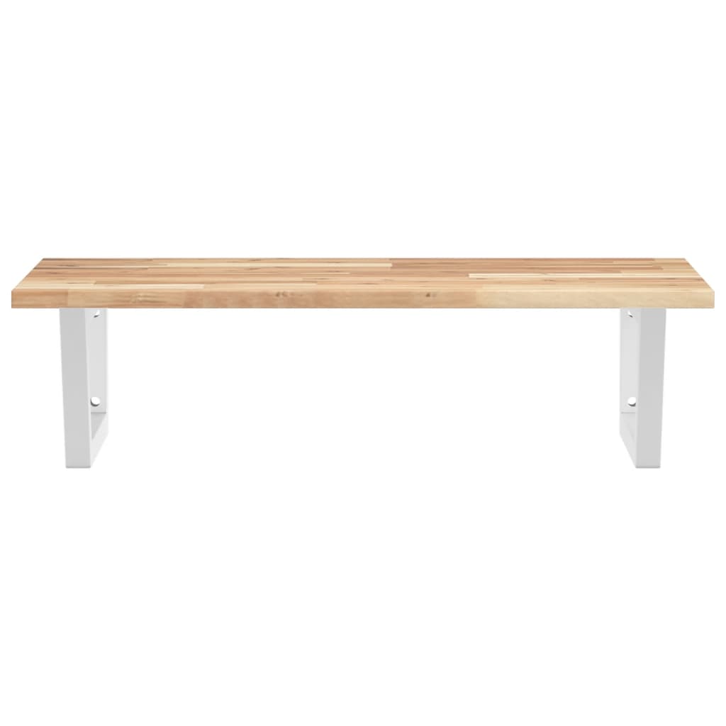 Basin Shelf Wall Mounted Steel and Solid Wood Acacia