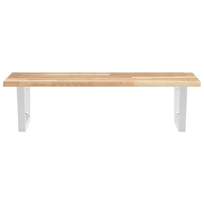 Basin Shelf Wall Mounted Steel and Solid Wood Acacia