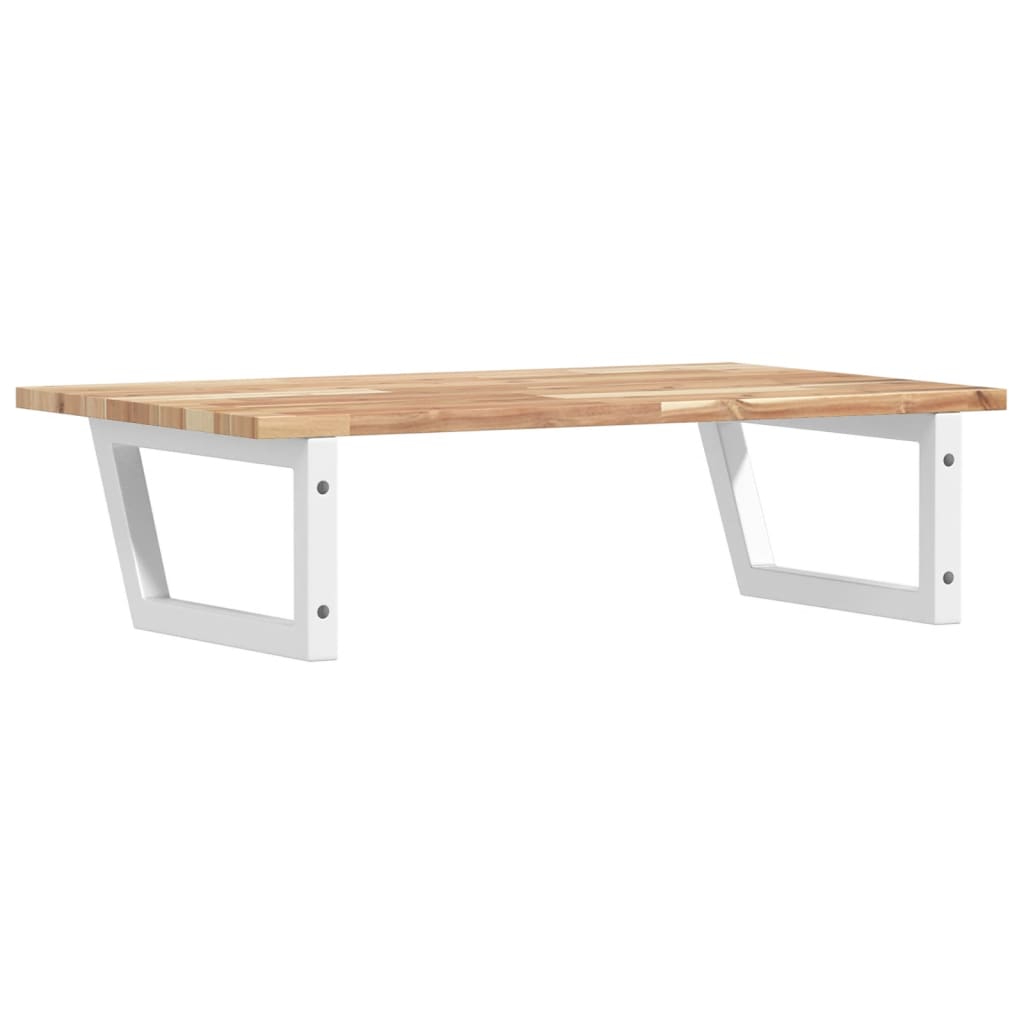 Basin Shelf Wall Mounted Steel and Solid Wood Acacia