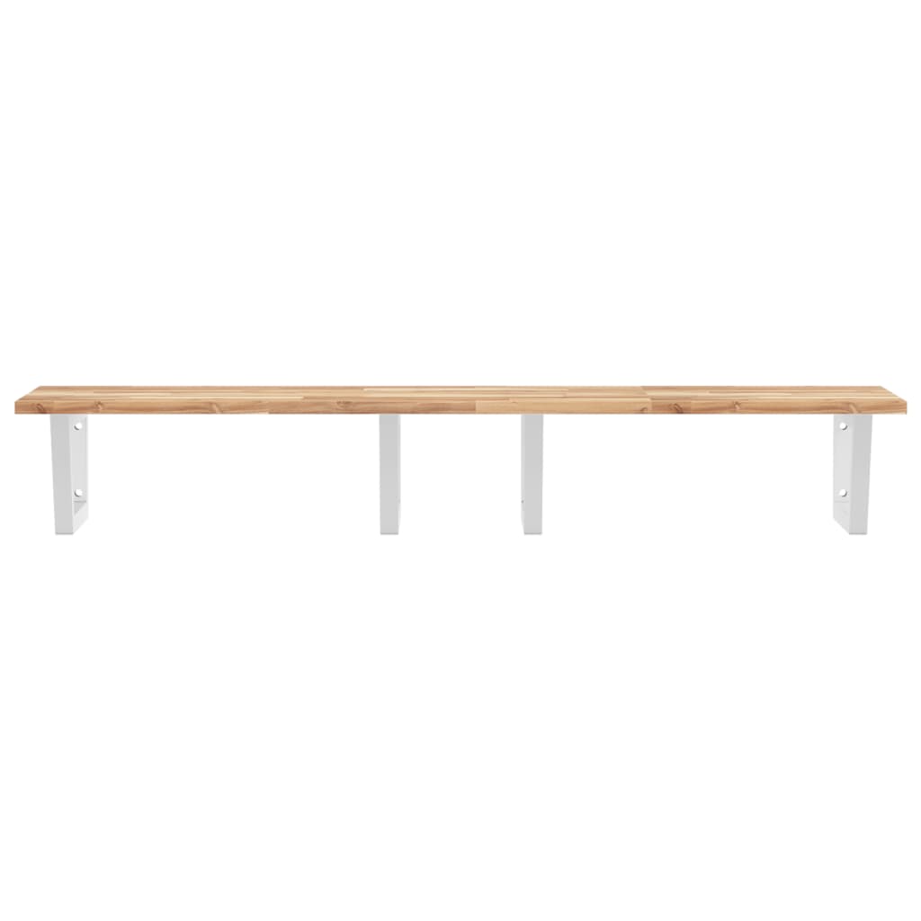 Basin Shelf Wall Mounted Steel and Solid Wood Acacia