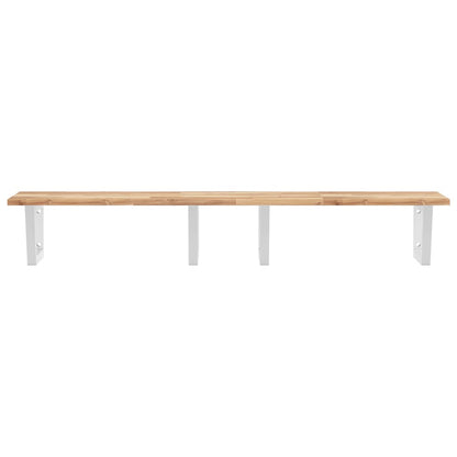 Basin Shelf Wall Mounted Steel and Solid Wood Acacia