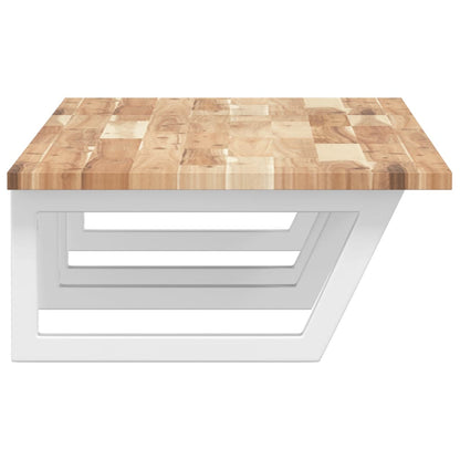 Basin Shelf Wall Mounted Steel and Solid Wood Acacia