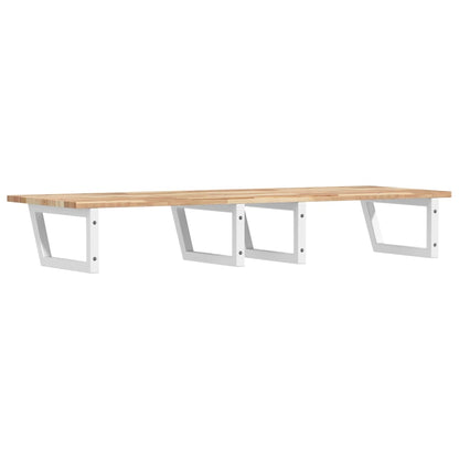 Basin Shelf Wall Mounted Steel and Solid Wood Acacia