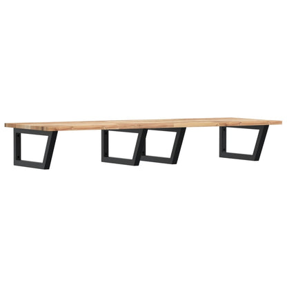 Basin Shelf Wall Mounted Steel and Solid Wood Acacia
