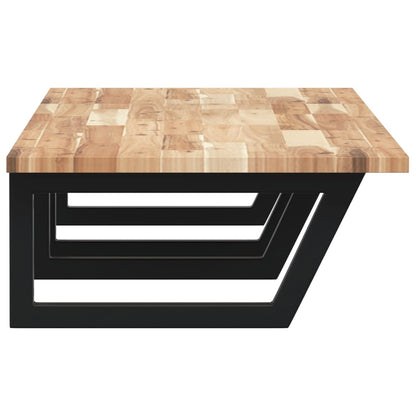 Basin Shelf Wall Mounted Steel and Solid Wood Acacia