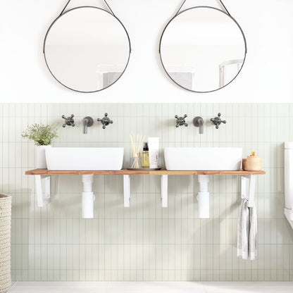 Basin Shelf Wall Mounted Steel and Solid Wood Acacia