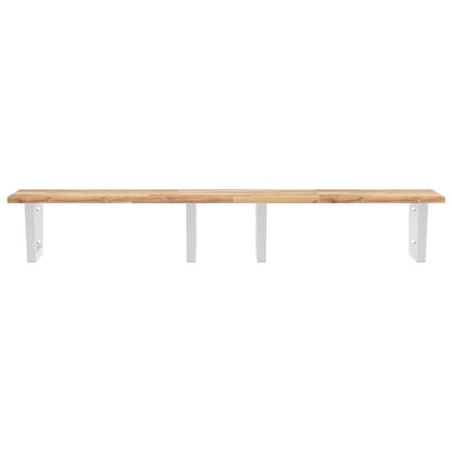 Basin Shelf Wall Mounted Steel and Solid Wood Acacia