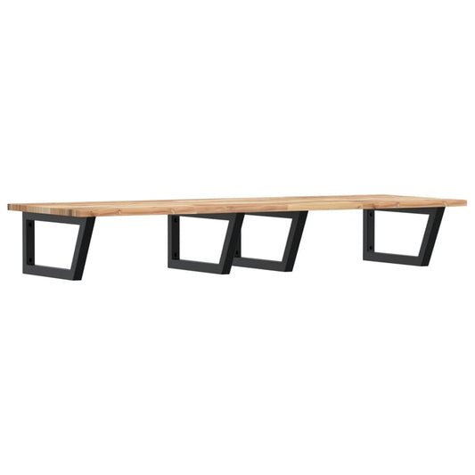 Basin Shelf Wall Mounted Steel and Solid Wood Acacia