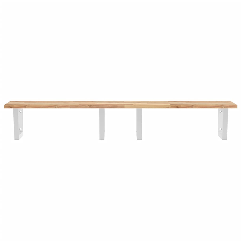 Basin Shelf Wall Mounted Steel and Solid Wood Acacia