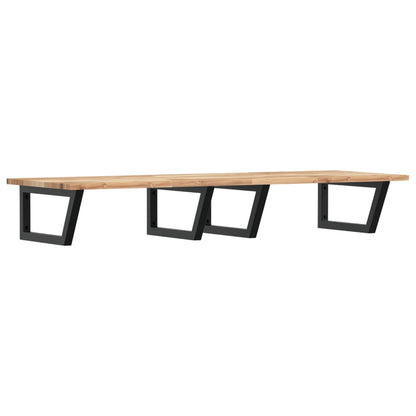 Basin Shelf Wall Mounted Steel and Solid Wood Acacia
