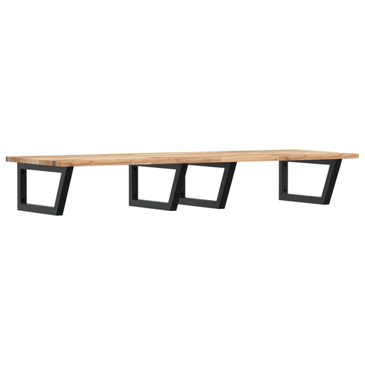 Basin Shelf Wall Mounted Steel and Solid Wood Acacia