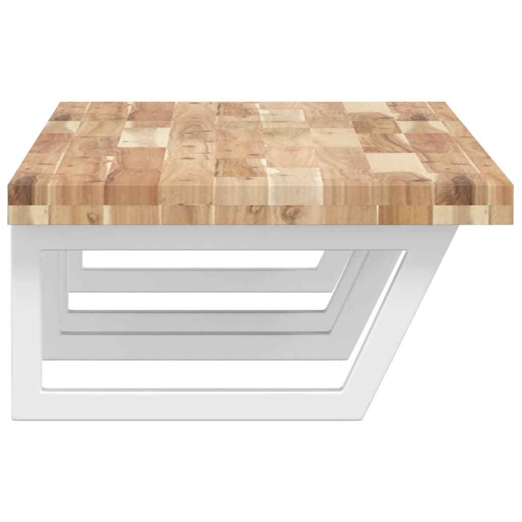 Basin Shelf Wall Mounted Steel and Solid Wood Acacia