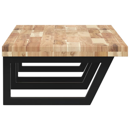 Basin Shelf Wall Mounted Steel and Solid Wood Acacia