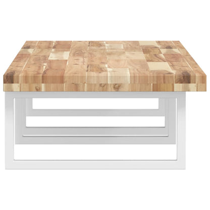 Basin Shelf Wall Mounted Steel and Solid Wood Acacia