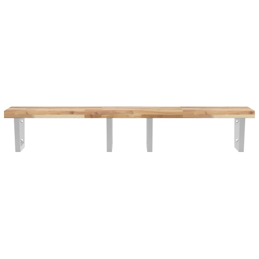 Basin Shelf Wall Mounted Steel and Solid Wood Acacia