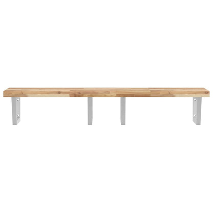 Basin Shelf Wall Mounted Steel and Solid Wood Acacia