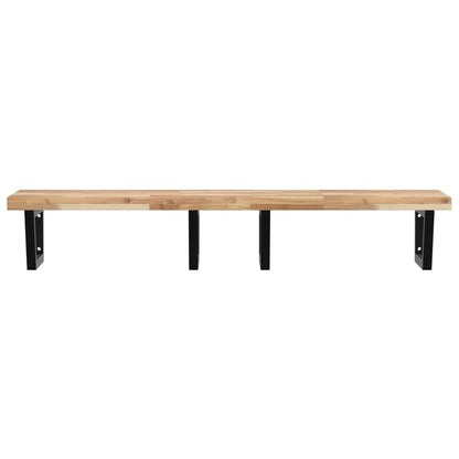 Basin Shelf Wall Mounted Steel and Solid Wood Acacia