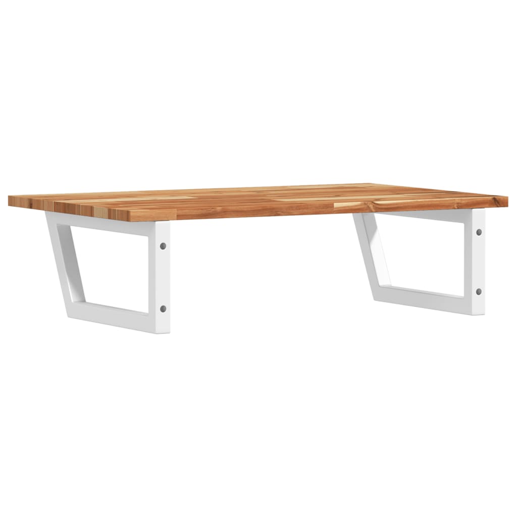 Basin Shelf Wall Mounted Steel and Solid Wood Acacia