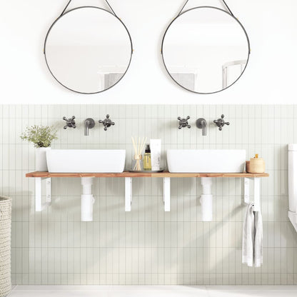 Basin Shelf Wall Mounted Steel and Solid Wood Acacia