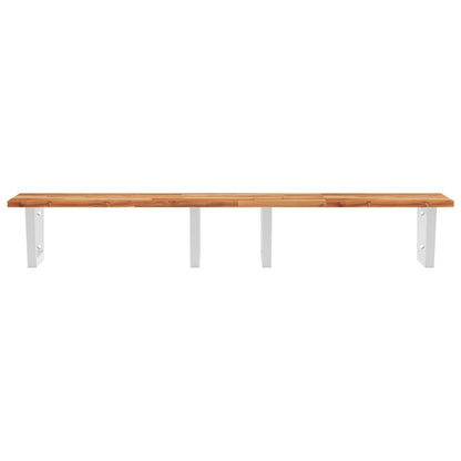 Basin Shelf Wall Mounted Steel and Solid Wood Acacia